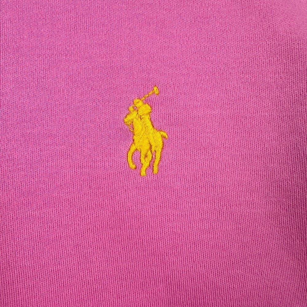 Ralph Lauren Polo Shirt Womens XL Pink Short Sleeve Yellow Pony Logo Cotton - Picture 5 of 11